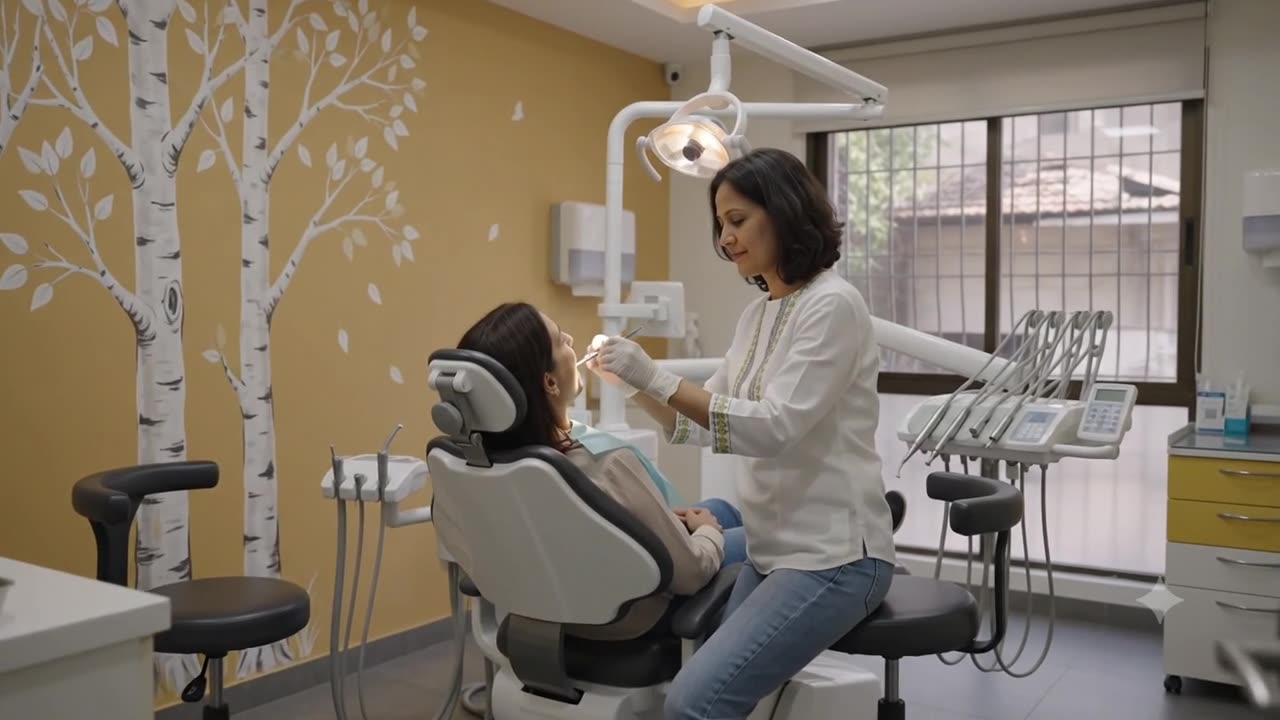 Dr. Vrishali Gujar treating a patient at V Family Dental